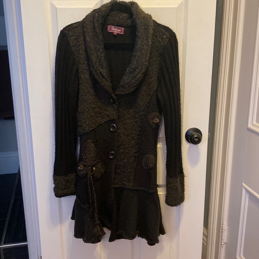 Fun fitted button sweater